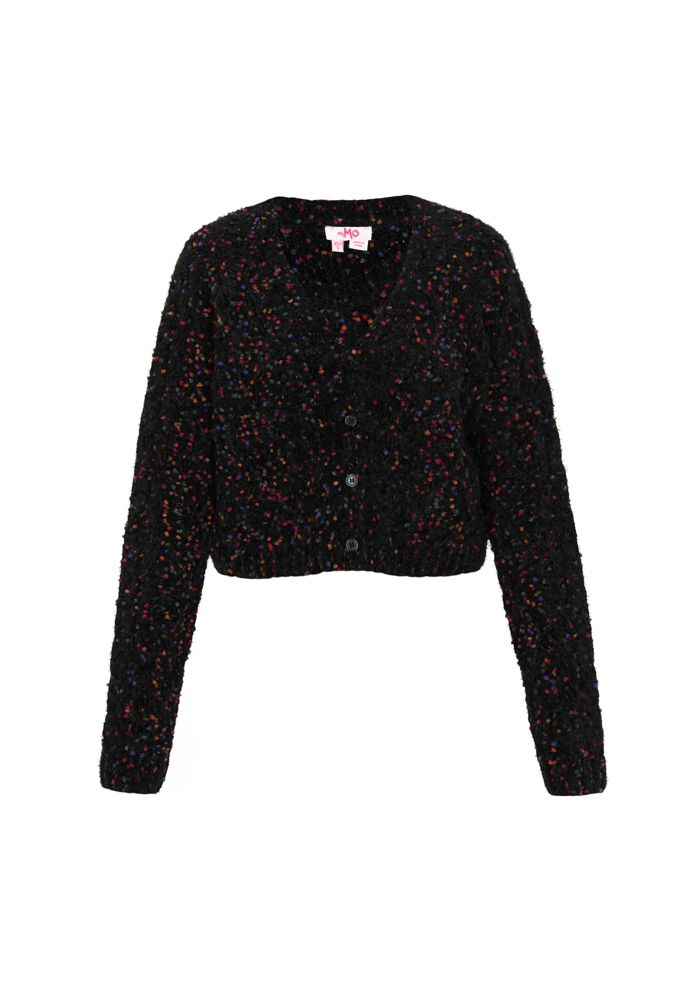 Geacă tricotată de la MYMO pe negru: față