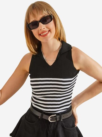 Tops en tricot Bianco Lucci en noir : devant