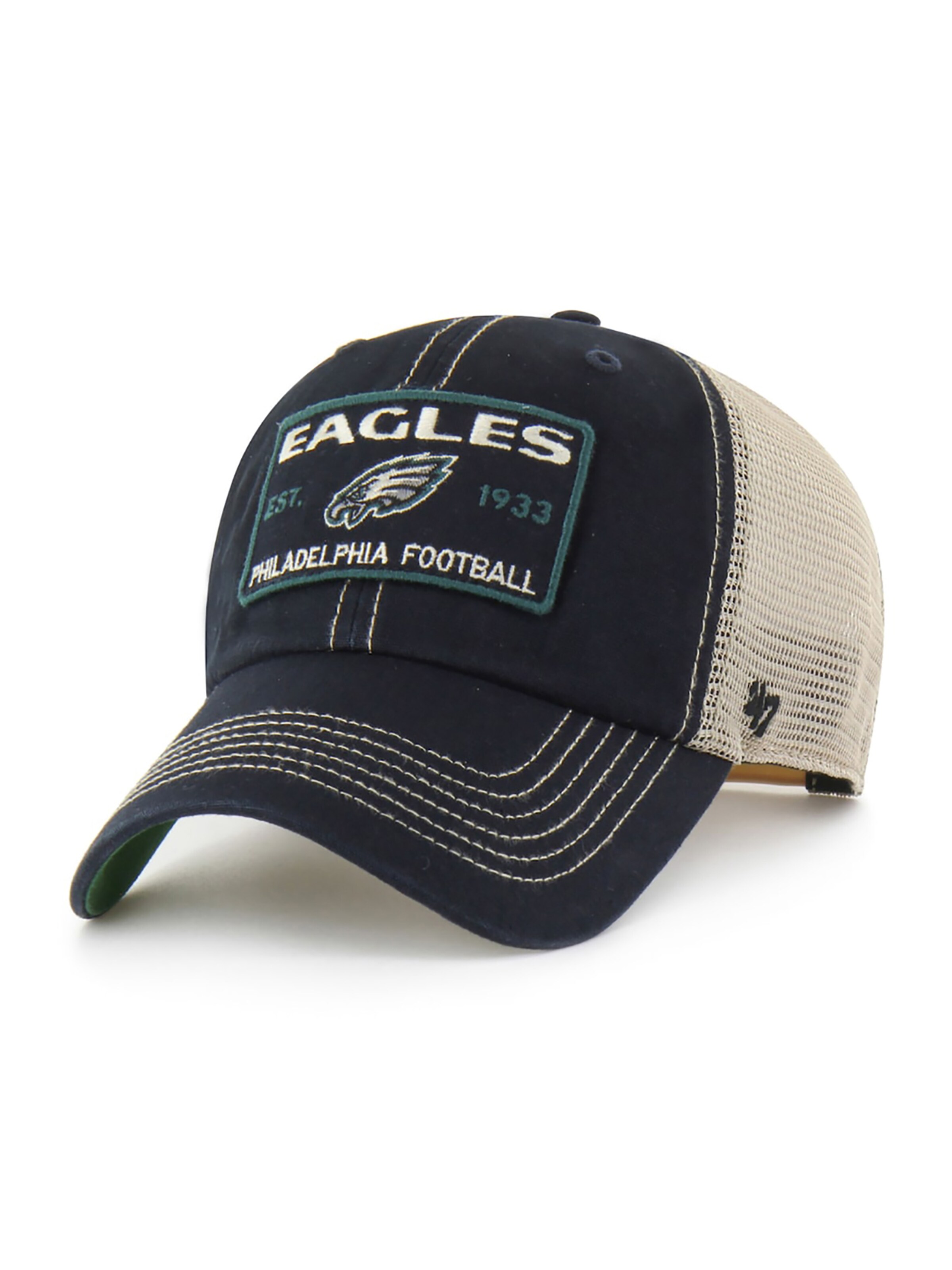 47 Brand Athletic Cap 'Philadelphia Eagles Clean Up' in Black: front