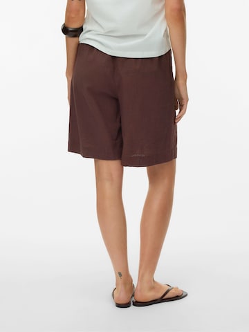 VERO MODA Regular Pleat-Front Pants 'VMCAIA' in Brown