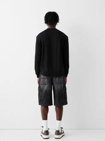 Bershka Loosefit Cargo farmer - fekete