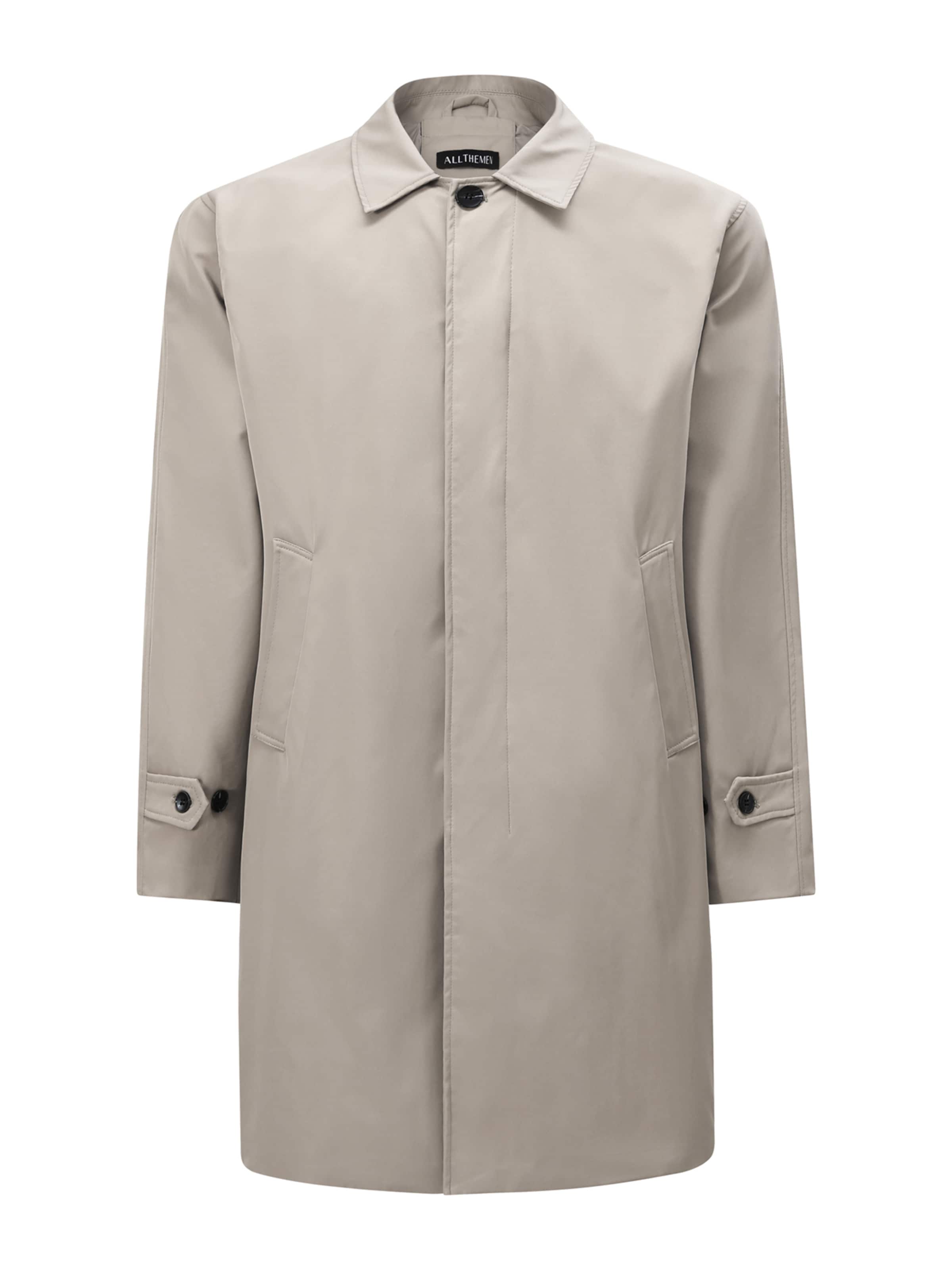ALLTHEMEN Between-Seasons Coat 'Hauch' in Beige: front