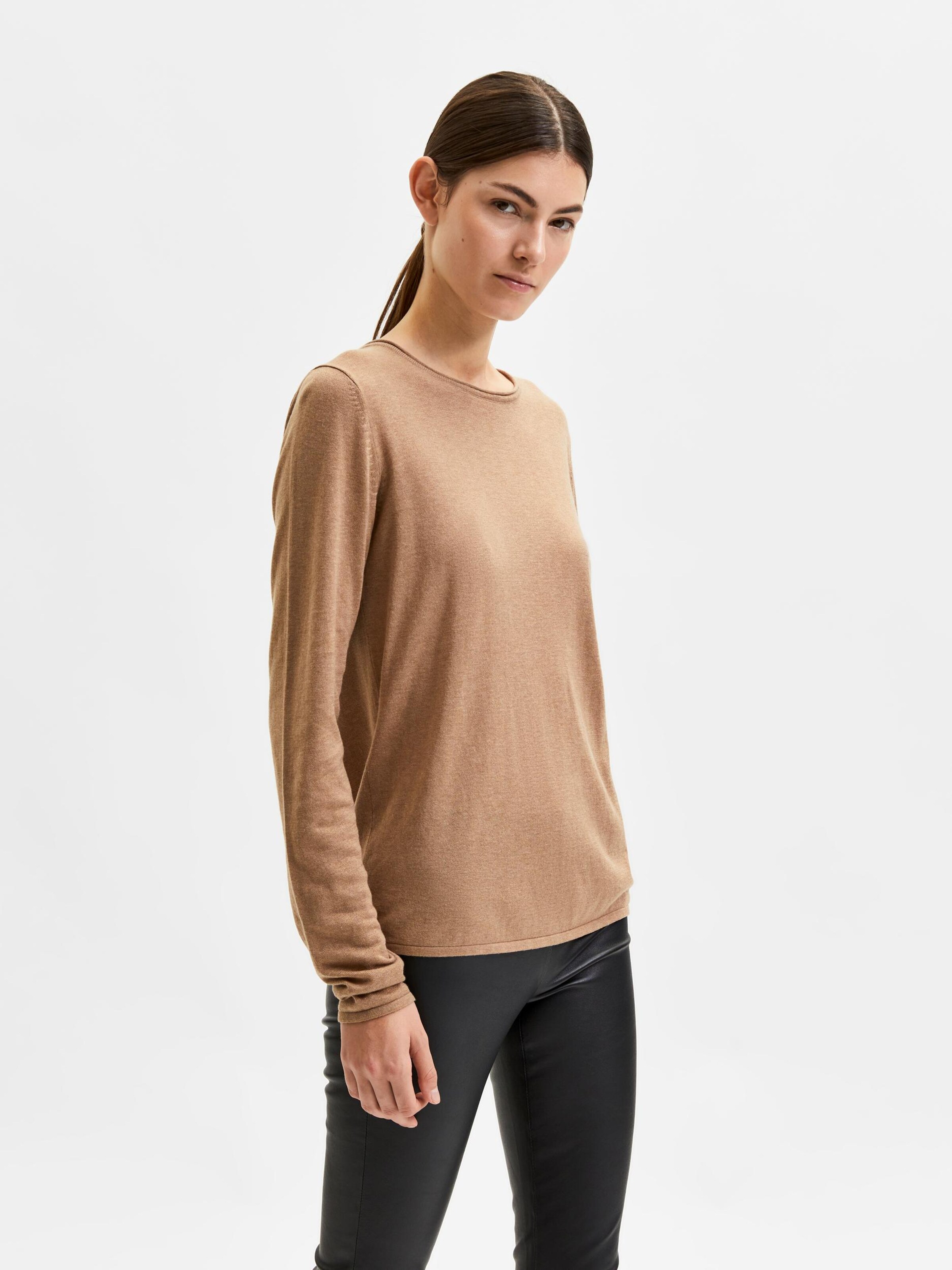 Frauen Pullover & Strick SELECTED FEMME Pullover 'LYDIA' in Hellbraun - ES26330 Frauen Pullover & Strick SELECTED FEMME Pullover 'LYDIA' in Hellbraun - ES26330