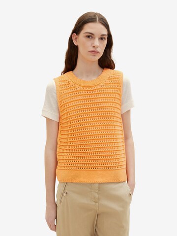 TOM TAILOR Knitted vest in Yellow: front