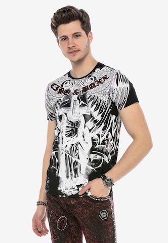 CIPO & BAXX T-Shirt KNIGHT IN ARMOUR mit grafischem Print in Schwarz