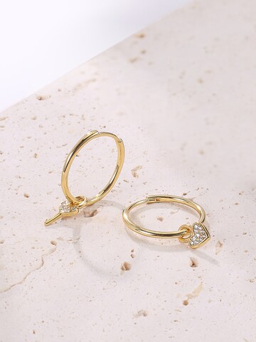 Hey Happiness Oorbellen 'Heart and Key' in Goud