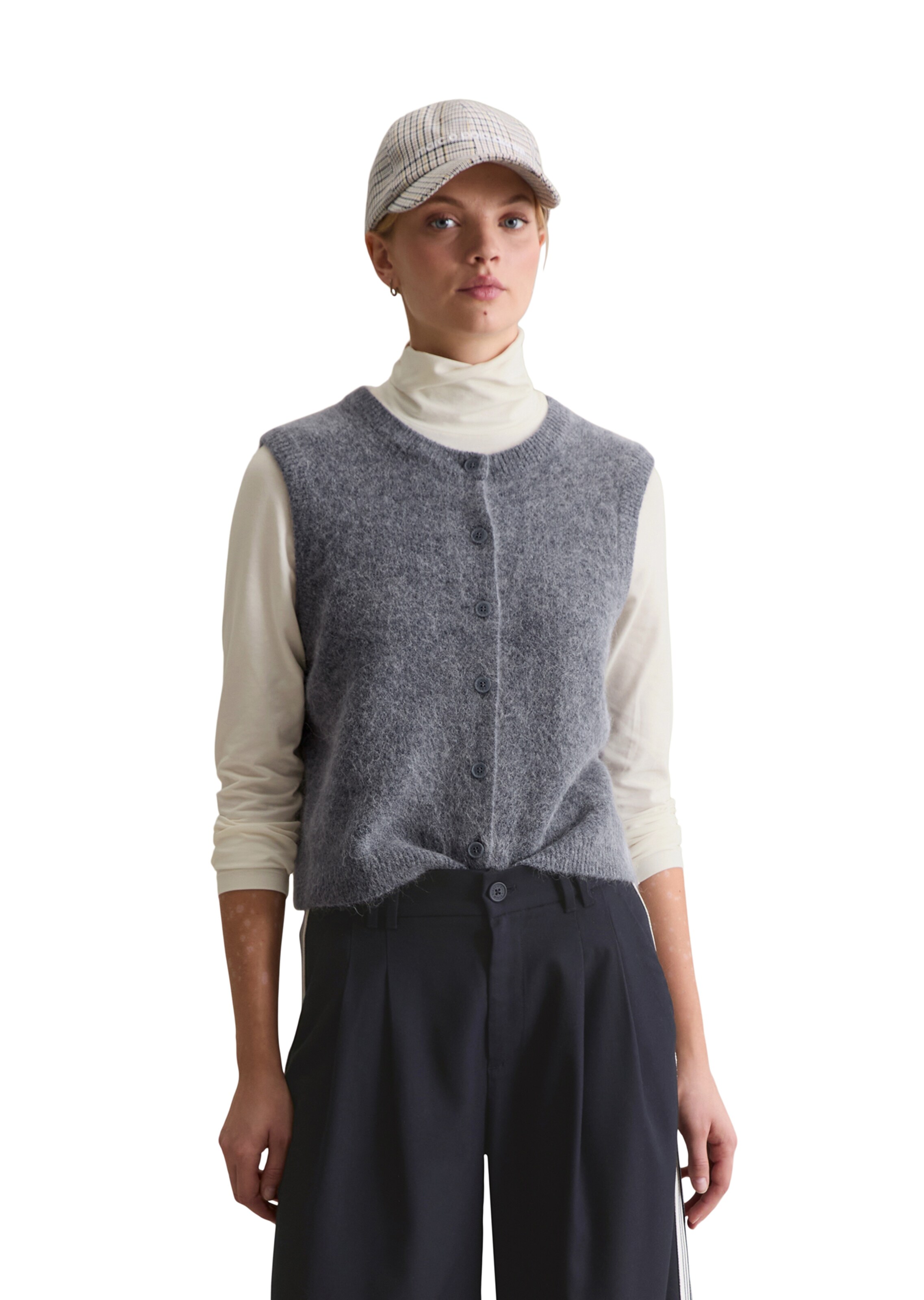 Marc O'Polo DENIM Strickweste in Grau: Vorderseite