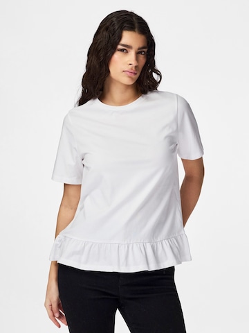 balta PIECES Marškinėliai 'PCDISSO': priekis