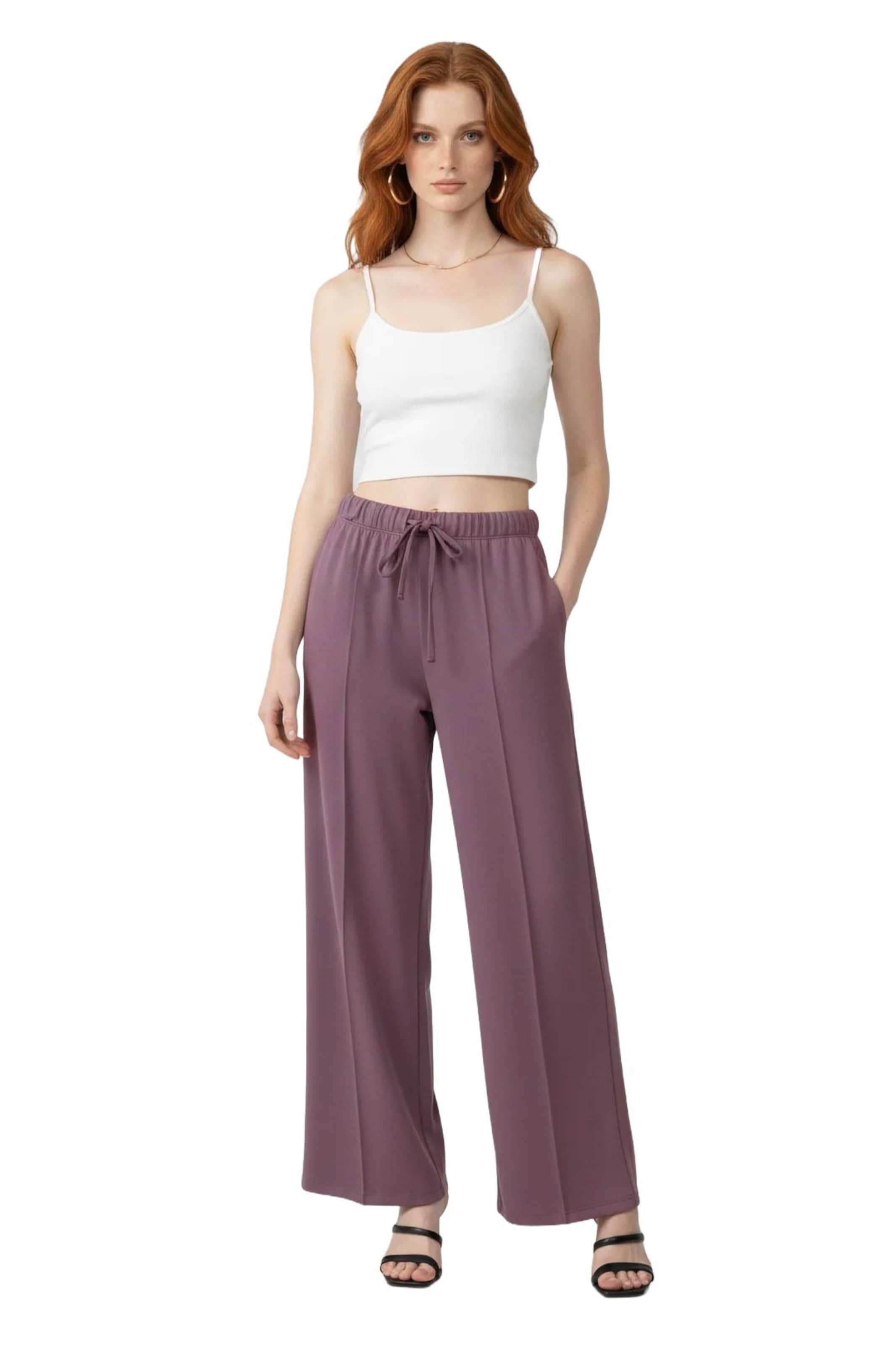Wide Leg Pantalon No Matter What en violet : devant