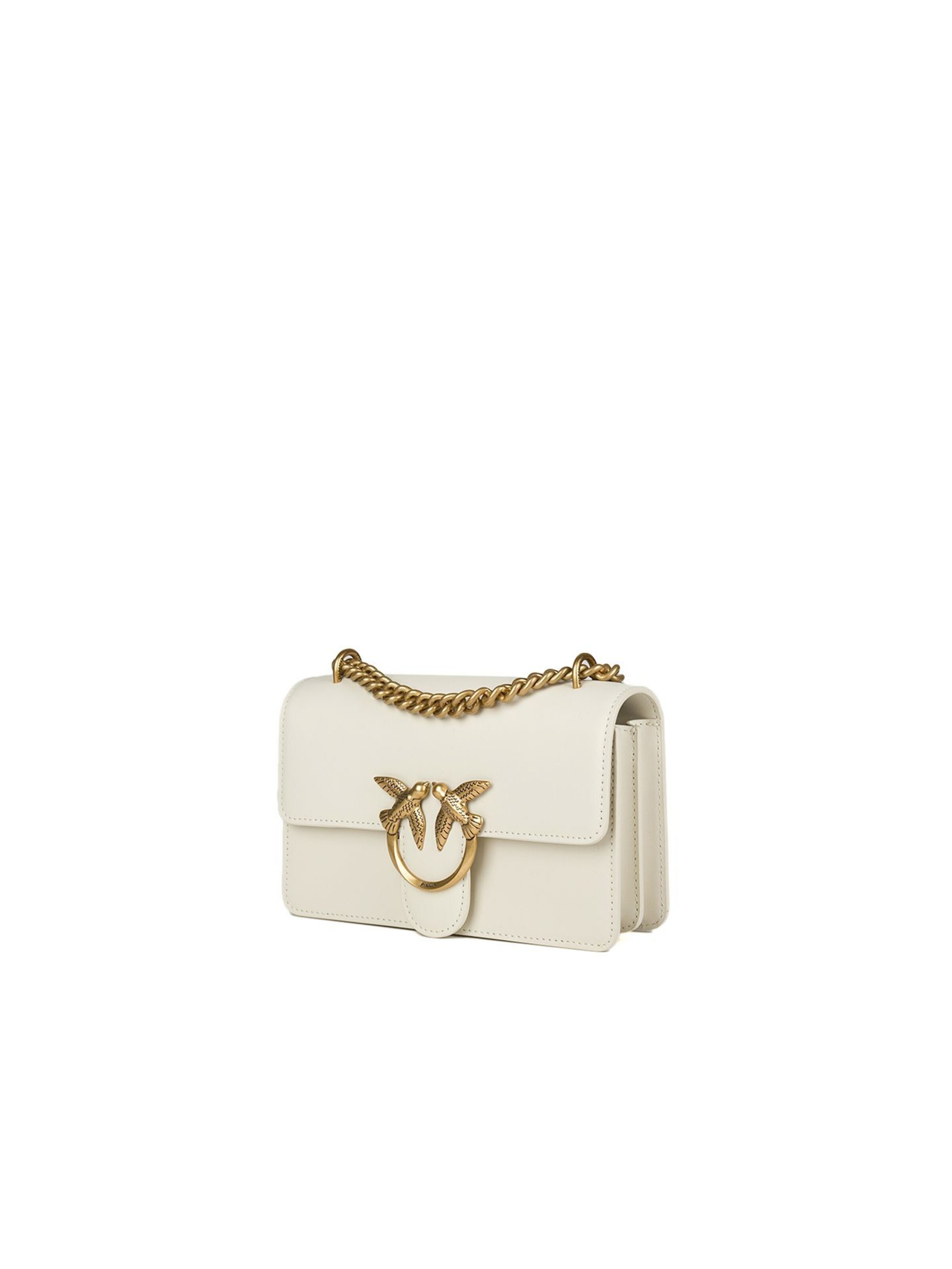 PINKO - Bolso de hombro 'Love One Mini Dc Vitello Seta' en blanco