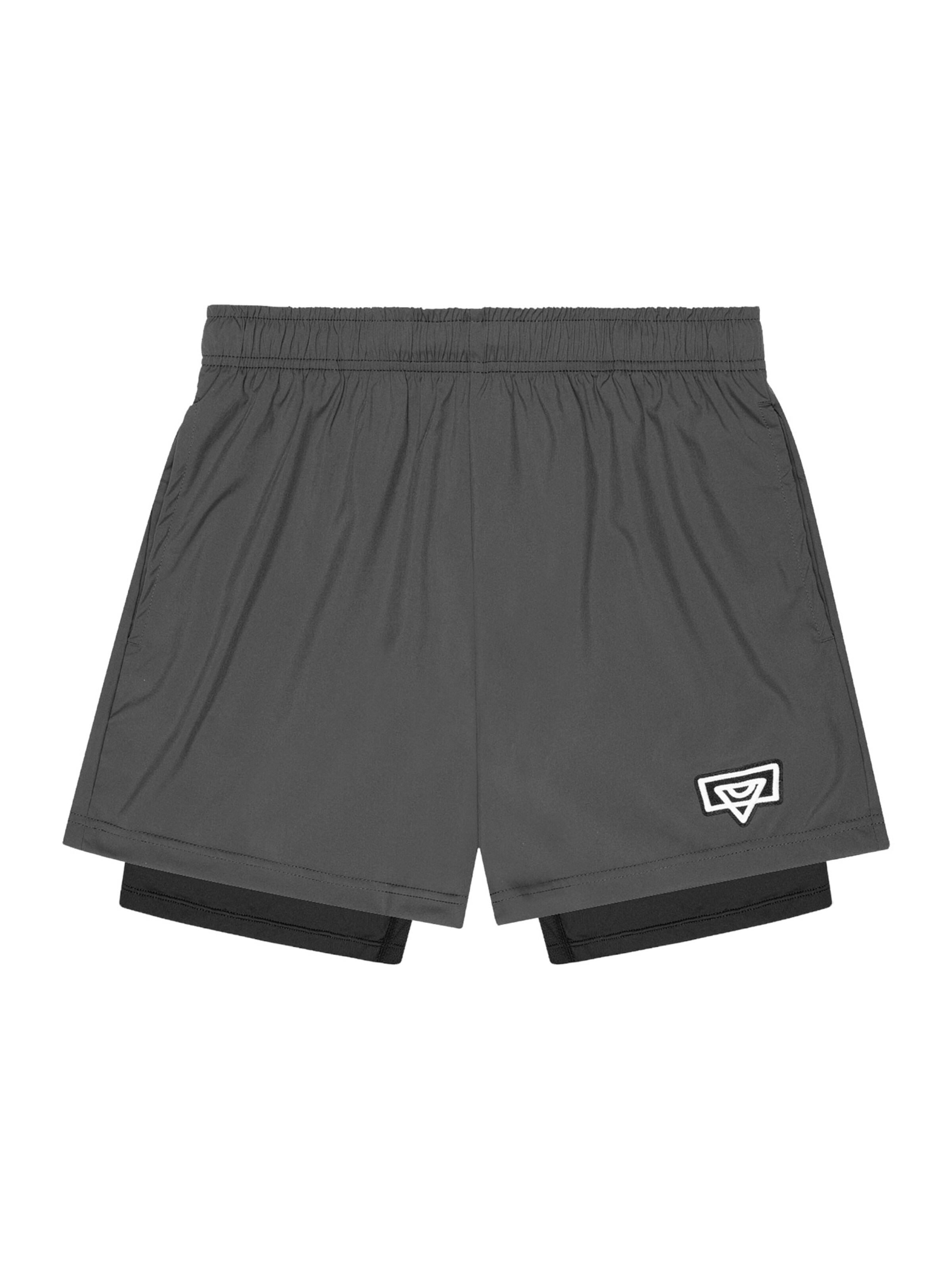 Bucketz Regular Sportshorts in Grau: Vorderseite