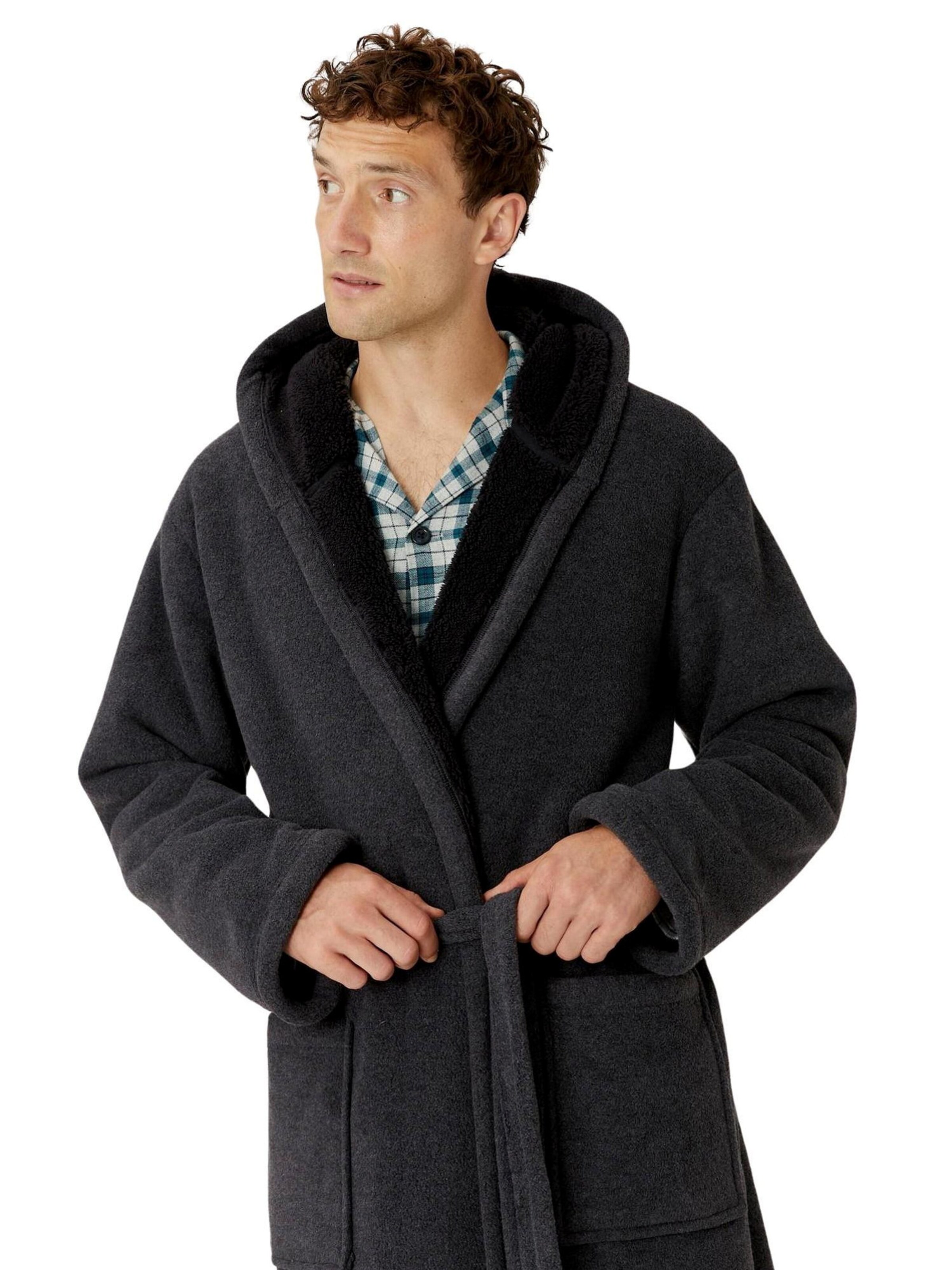 Peignoir court Marks & Spencer en gris : devant