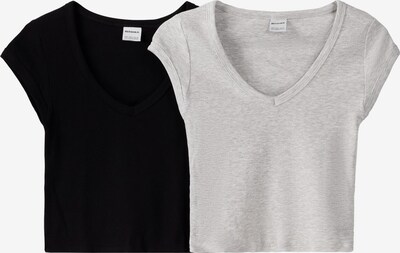 Bershka T-shirt en gris chiné / noir, Vue avec produit