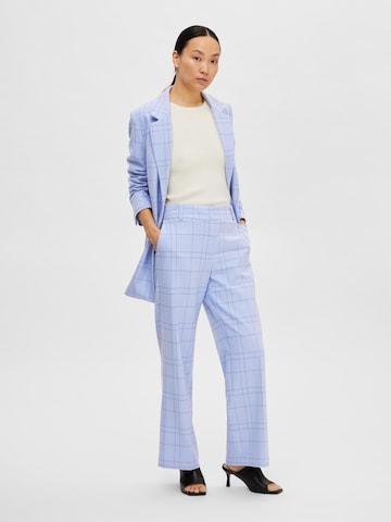 SELECTED FEMME Wide leg Chino Pants 'RITA' in Blue