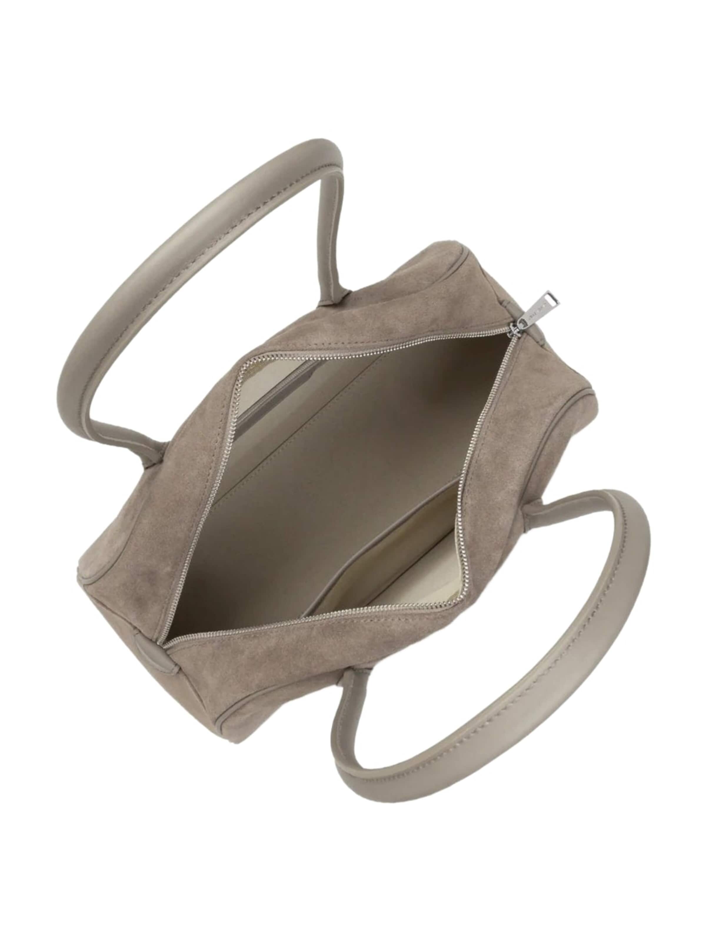 Sac bandoulière 'Lancaster Sac cabas épaule Zippé Suède Galet Fonce' LANCASTER Paris en gris