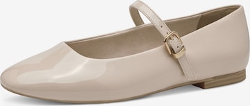 Tamaris - Bailarinas con hebilla en beige: frente