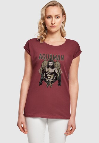 ABSOLUTE CULT Shirt 'Aquaman - Scales' in Rood: voorkant