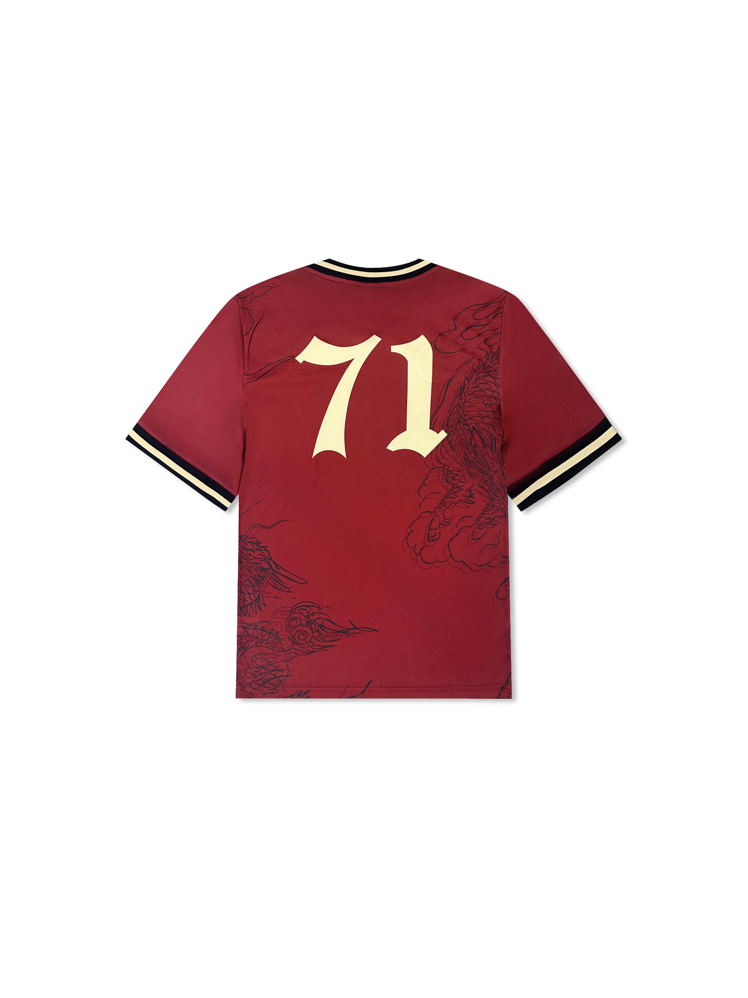Ed Hardy Shirt 'Soaring Dragon Football' in Rood