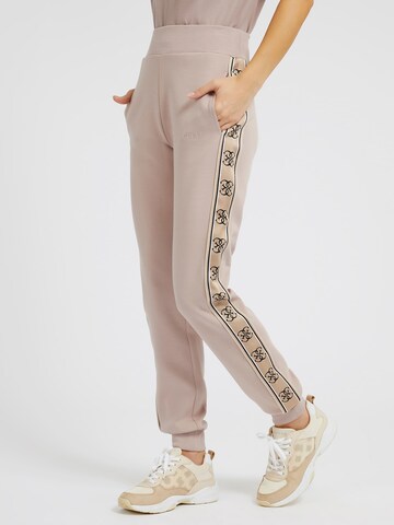 GUESS Tapered Workout Pants in Beige: front