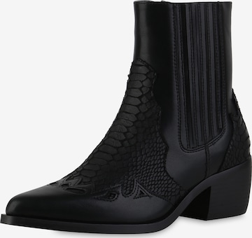 Bottes de cowboy 'Sophia' Van Hill en noir : devant