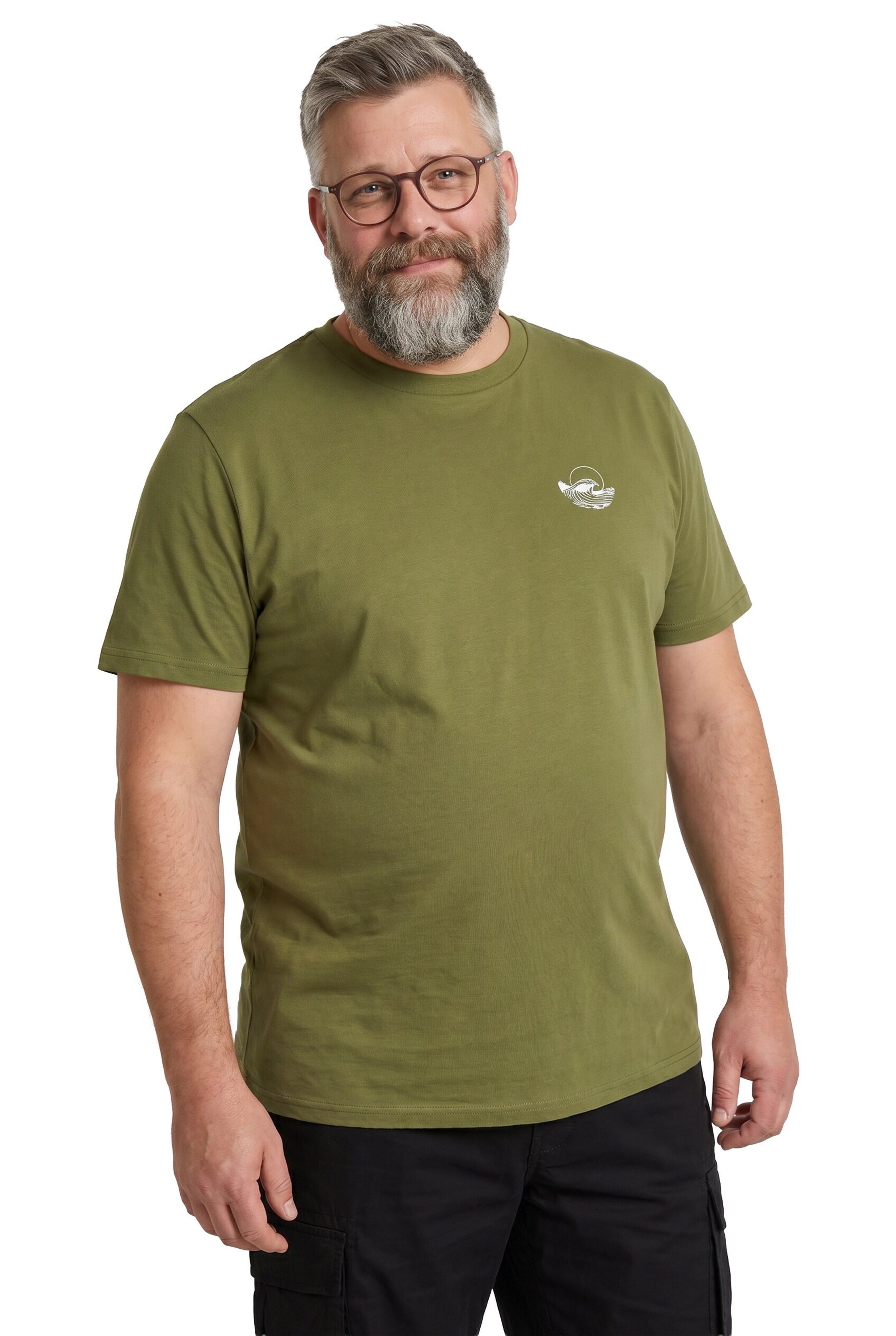 Men Plus Shirt in Green: front