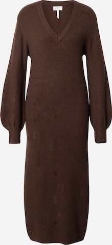 OBJECT Gebreide jurk 'MALENA' in Bruin: voorkant