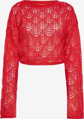 swirly Sweater in Red: front