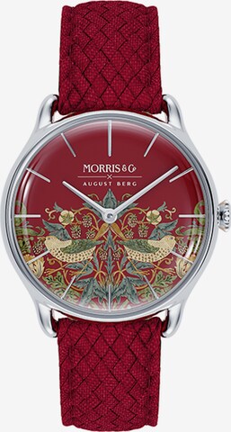 August Berg Uhr 'Morris & Co. Crimson' in Rot: predná strana