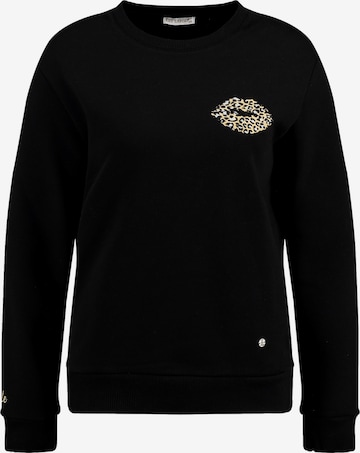 Key Largo Sweatshirt 'KISS' in Zwart: voorkant