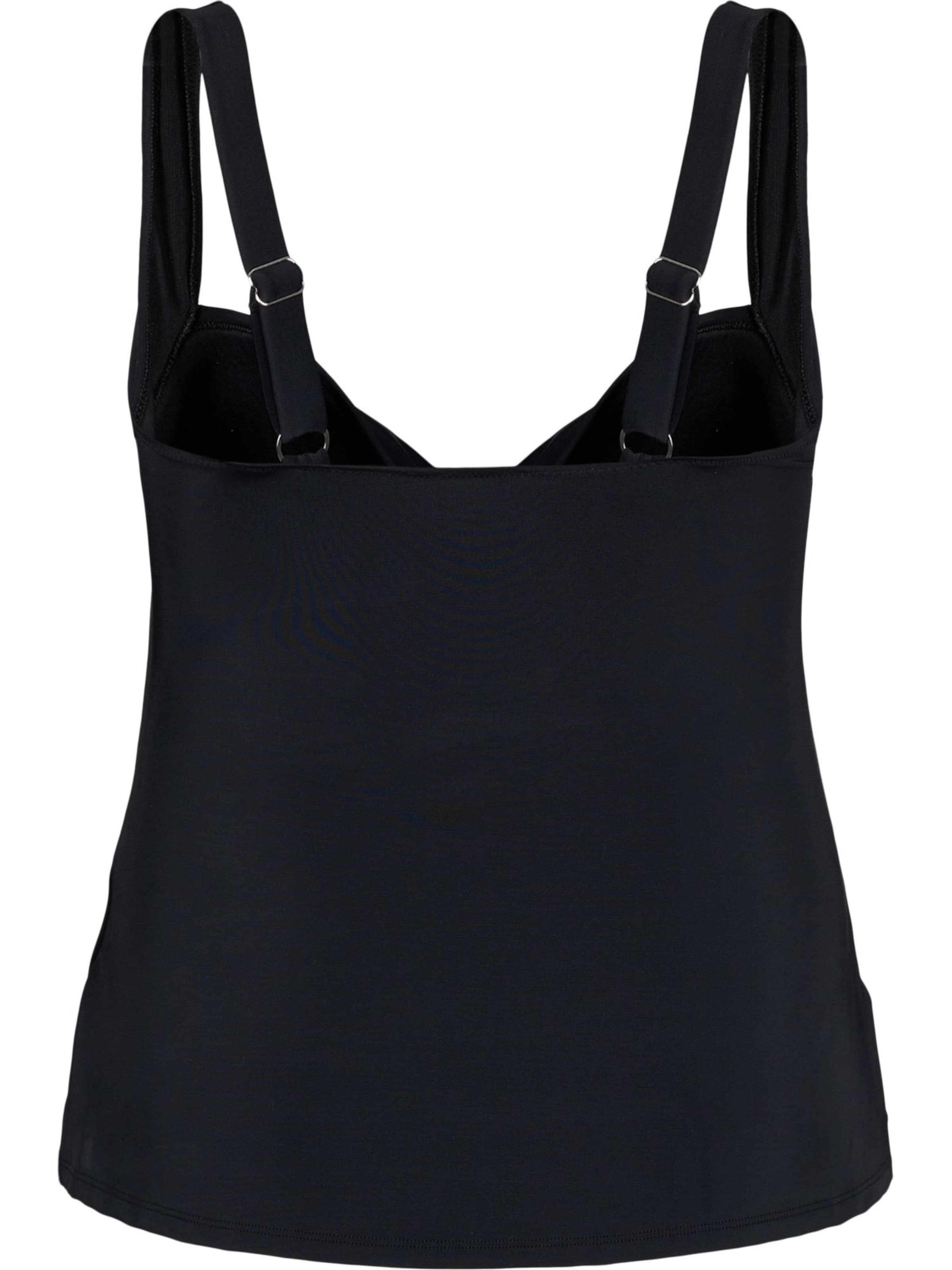 Swim by Zizzi T-shirt сутиен Горнище на бански танкини 'SBASIC' в черно