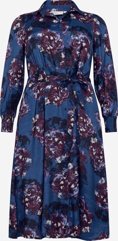 KAFFE CURVE Košilové šaty 'Nanni' – modrá: přední strana