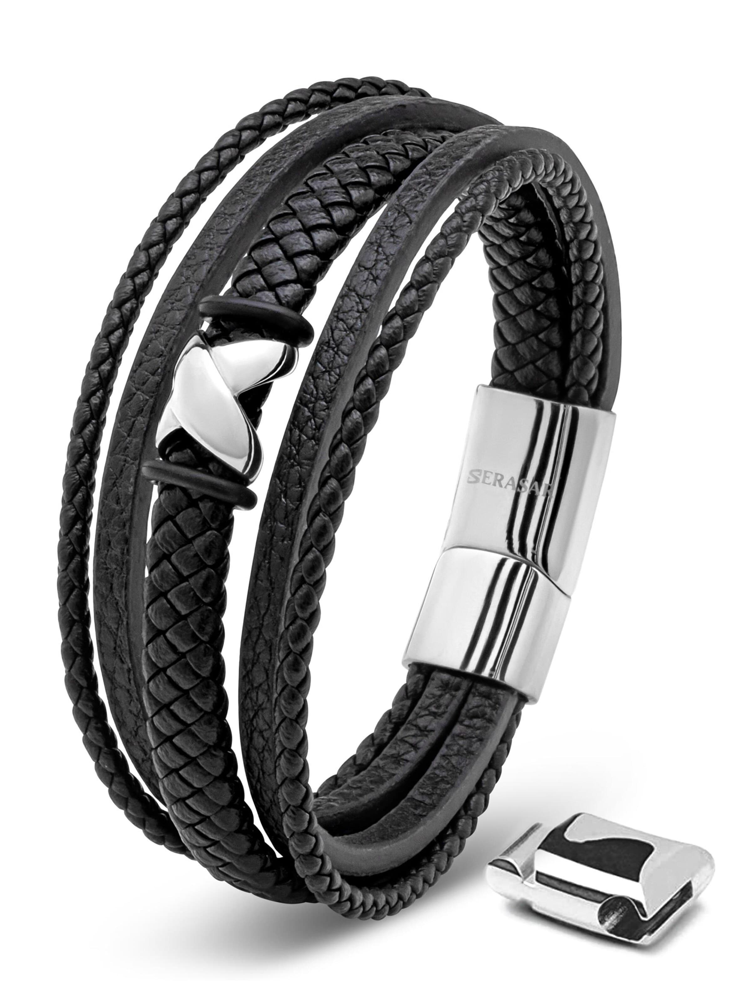 SERASAR Bracelet 'Flake' in Silver: front