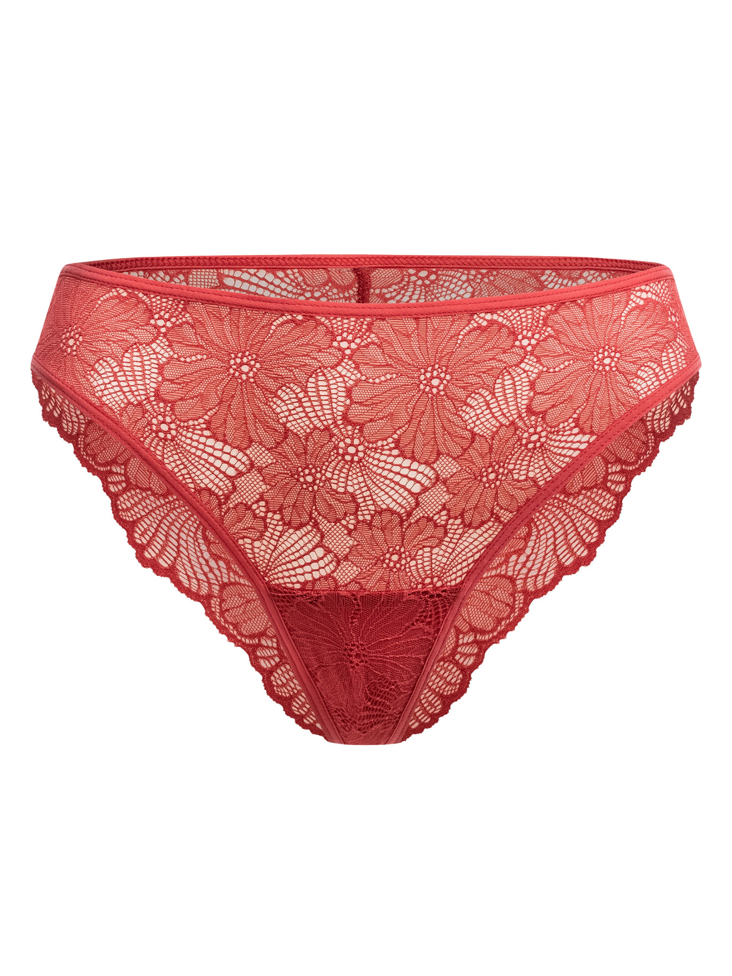Erlich Textil - Cueca 'Classy Lace' em vermelho: frente