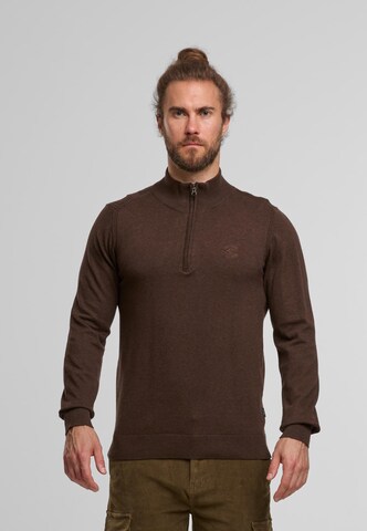 Sweat-shirt 'Lilamos' INDICODE JEANS en marron : devant