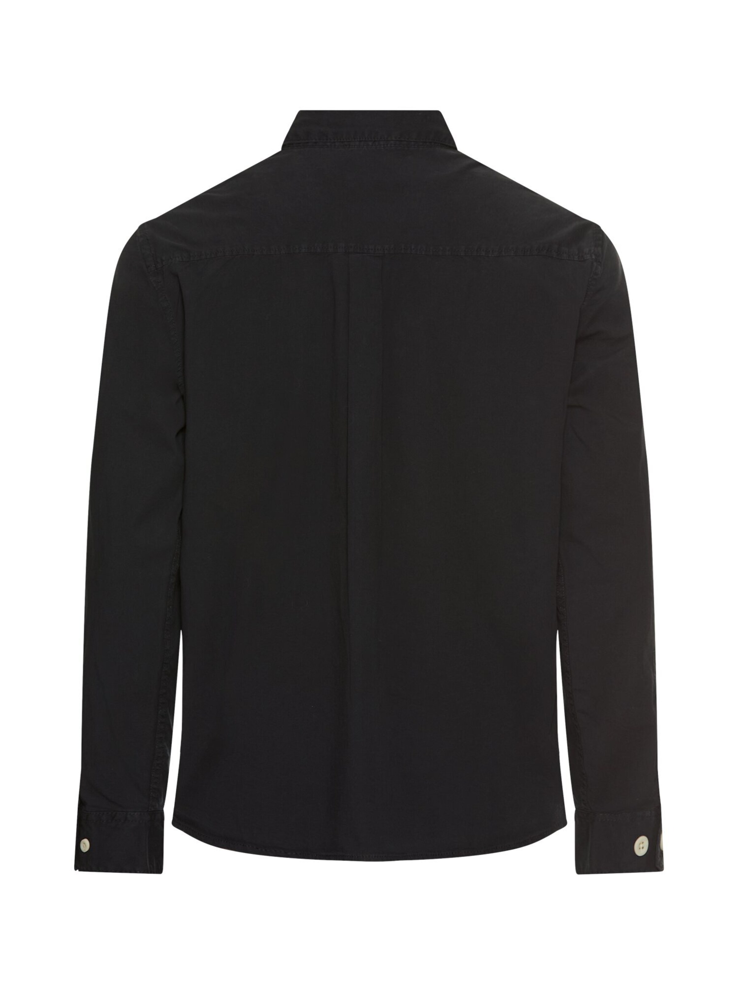 CAMEL ACTIVE Regular Fit Langarm Shirt mit Button-Down Kragen in Schwarz