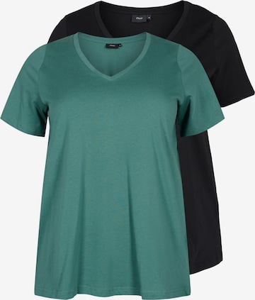 Zizzi Shirt in Groen: voorkant