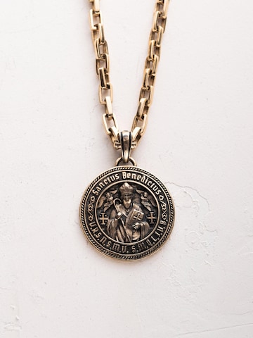 REYTEL Prívesok 'SANCTUS BENEDICTUS— Saint Benedict medal' - Žltá