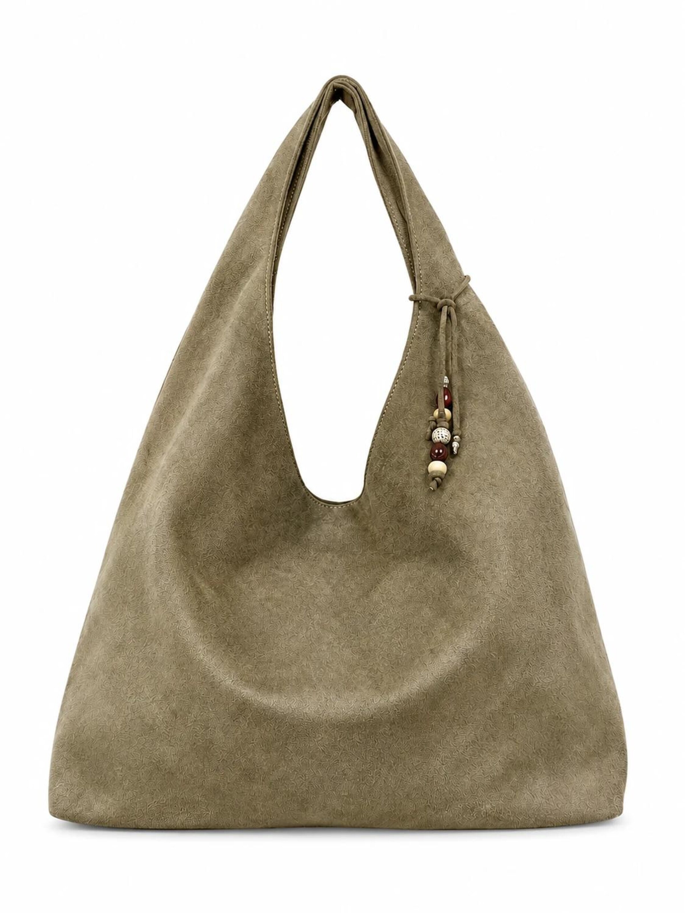 HNK Shoulder Bag 'Hobo-Tasche Taupe' in Grey: front