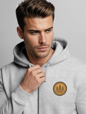 Neverless Sweatjacke 'Bäume Badge'‌‌‌‌‌‌‌‌ in Grau