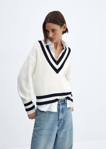 Pull-over 'League' MANGO en blanc : devant