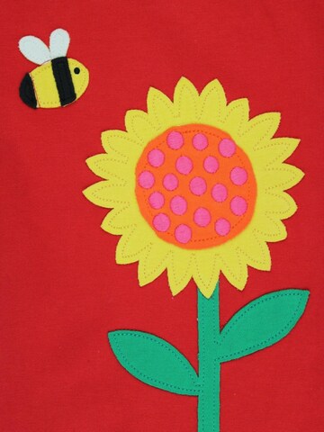 Toby Tiger Shirt 'Bio-Baumwoll Kinder Shirt kurzarm mit Sonnenblumen-Meer-Applikation' in Red