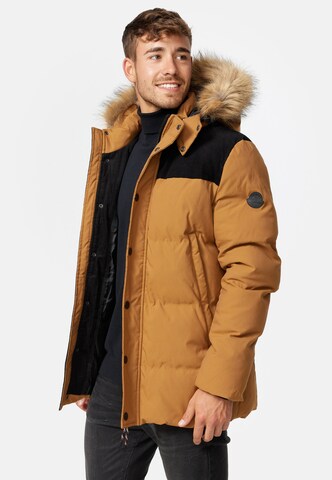 INDICODE JEANS Winter Parka 'Hexyl' in Brown