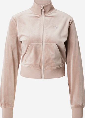 Veste de survêtement 'Couture' GUESS en rose : devant