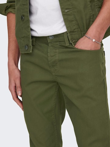 Only & Sons Normalny krój Spodnie 'Loom' w kolorze zielony