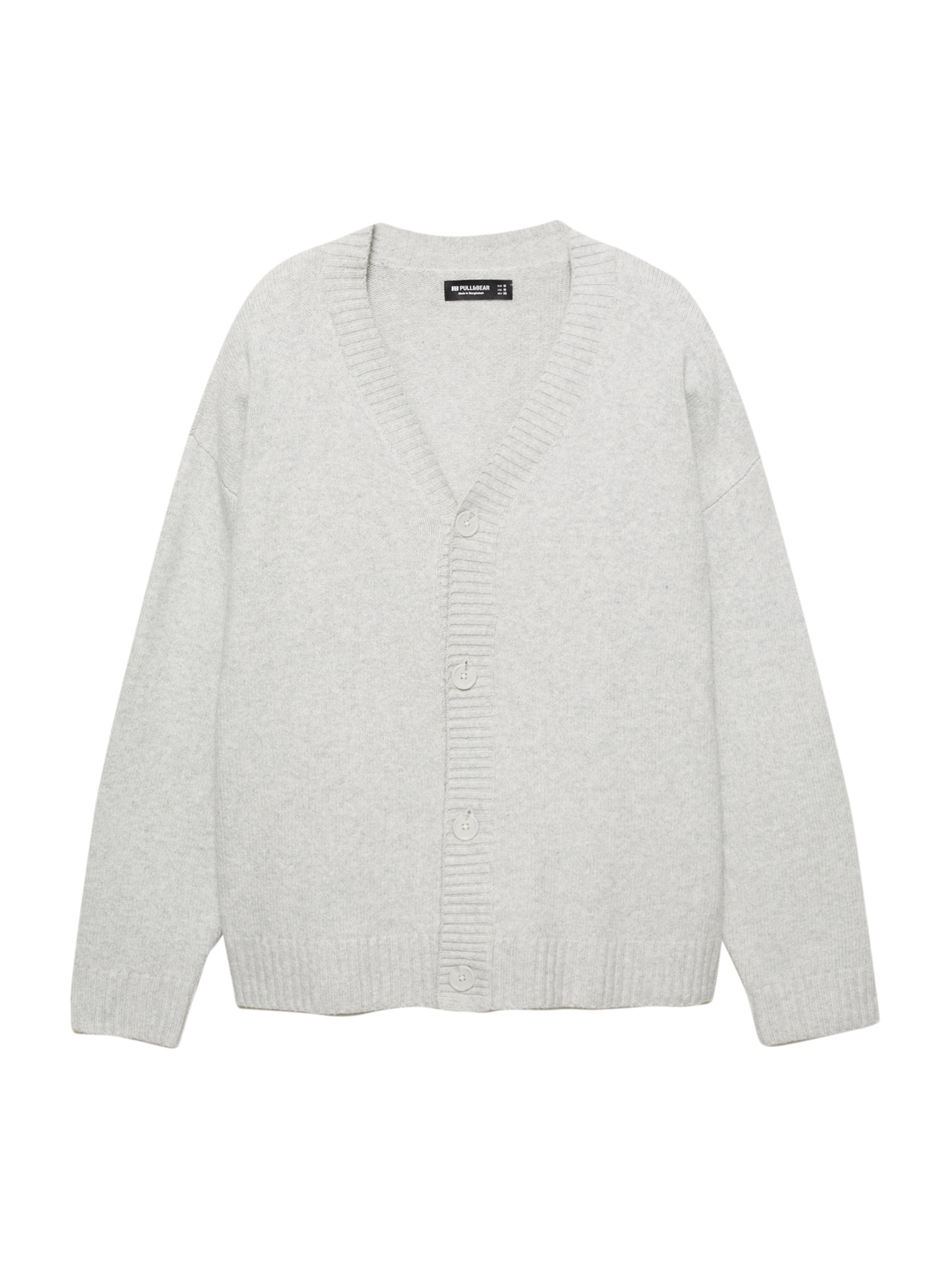 Vestes en maille Pull&Bear en gris : devant