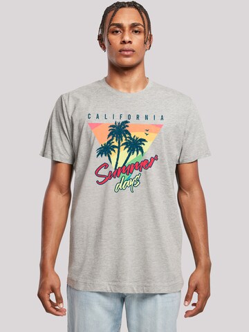 F4NT4STIC T-Shirt 'California Palmen Retro' in Grau: Vorderseite