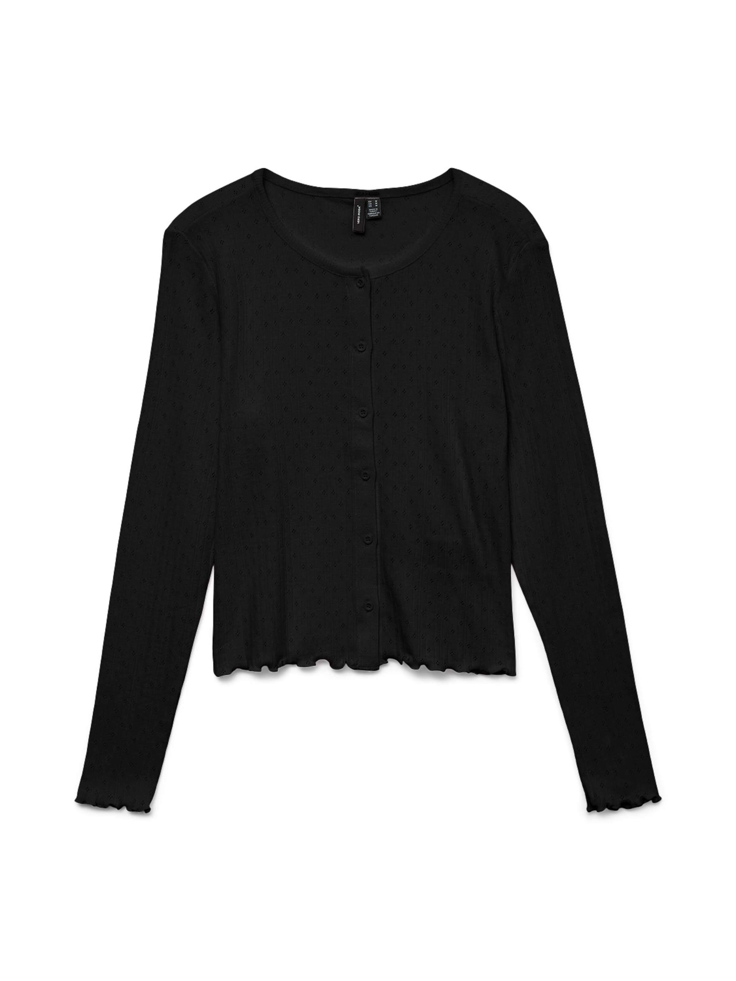 VERO MODA Gebreid vest 'ISA' in Zwart: voorkant