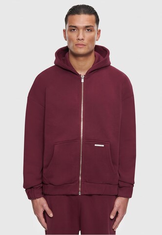 Dropsize Zip-Up Hoodie in Red: front