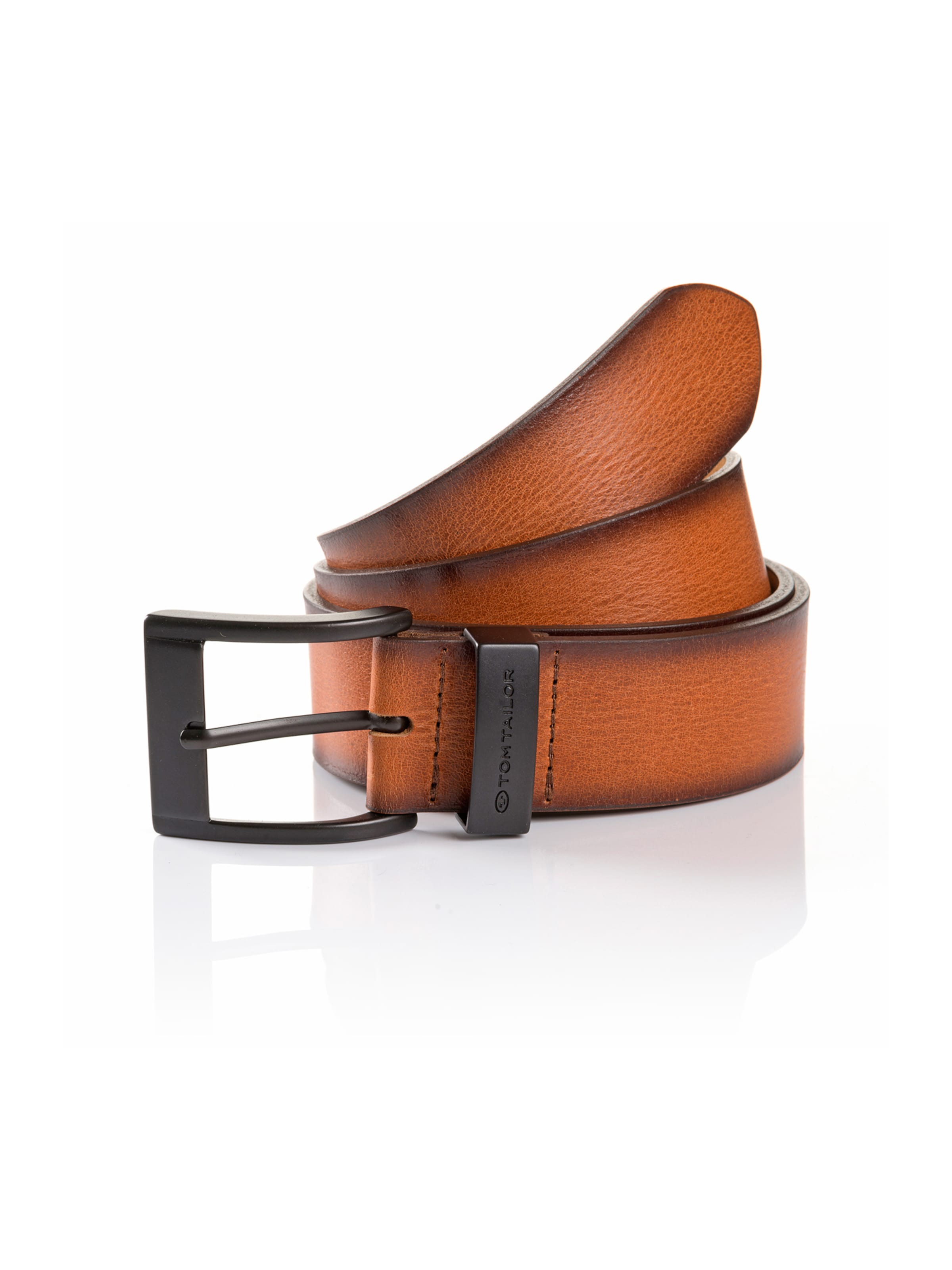 TOM TAILOR - Cinturón ' THOMAS ' en marrón: frente