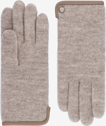 Mezzoguanti 'FELTED WOOL' di Roeckl in beige: frontale